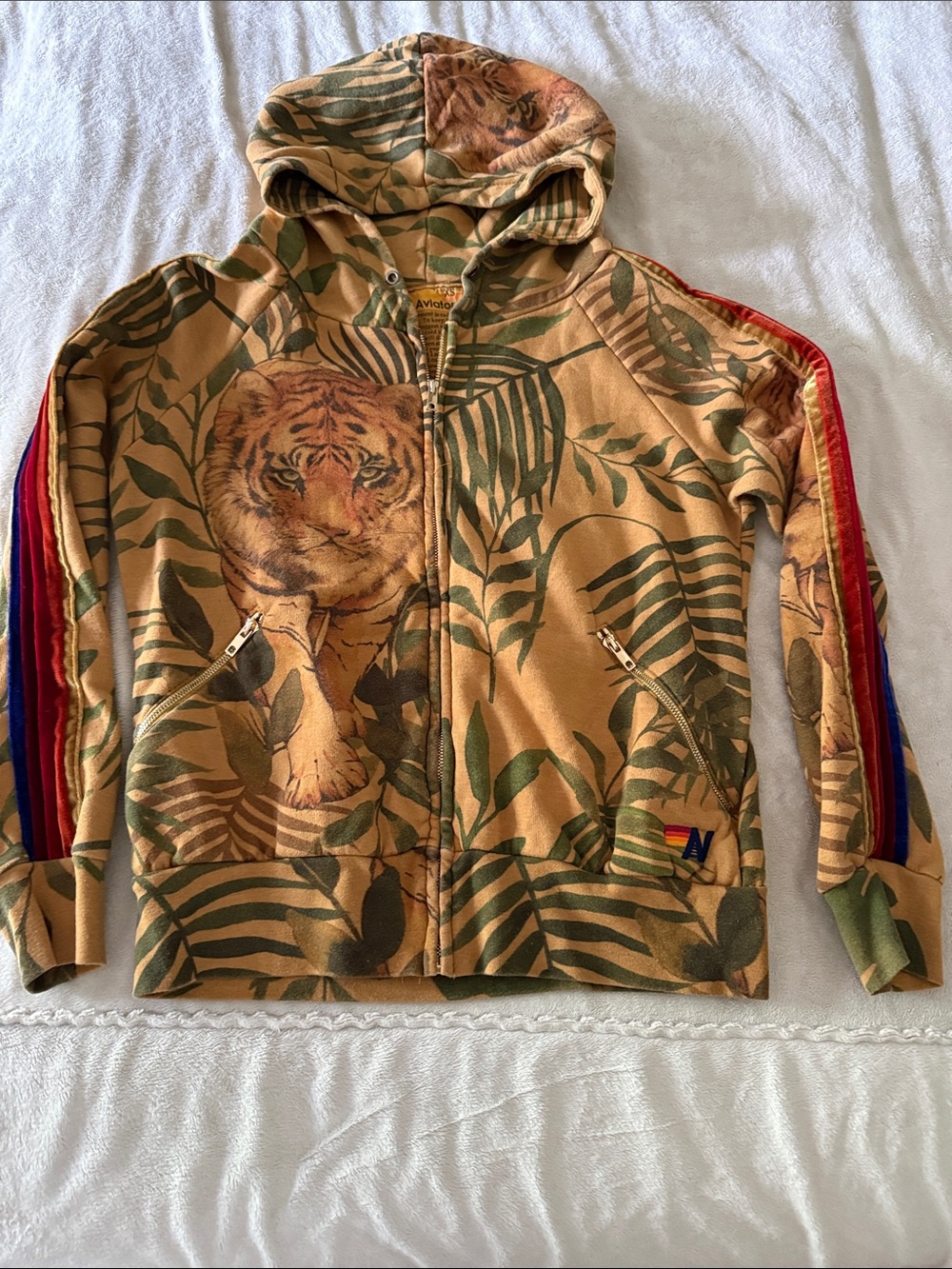 Aviator Nation Tan Tiger Hoodie XS